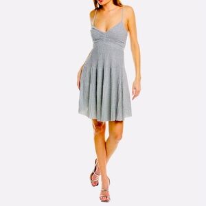 ALC | Aria Metallic Sparkle Silver Knit Dress